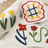 Housse de Coussin Brodé Tulipes