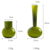 Vase en Verre Vert Olive
