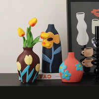 Vases Morandi avec Fleurs en Relief