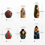 Vases Morandi avec Fleurs en Relief