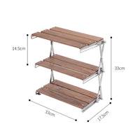 Étagère de Bureau en Bois à Trois Niveaux
